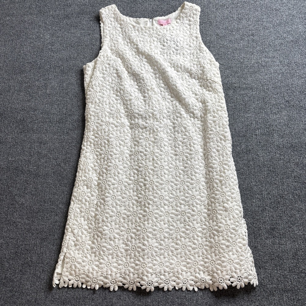 Lilly Pulitzer Lela Shift Lace Floral Sleeveless Dress Women's Size 14 White NWT